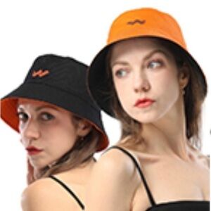 Waveist | NWT Orange Black Reversible Fisherman Beach Bucket Hat OSFM